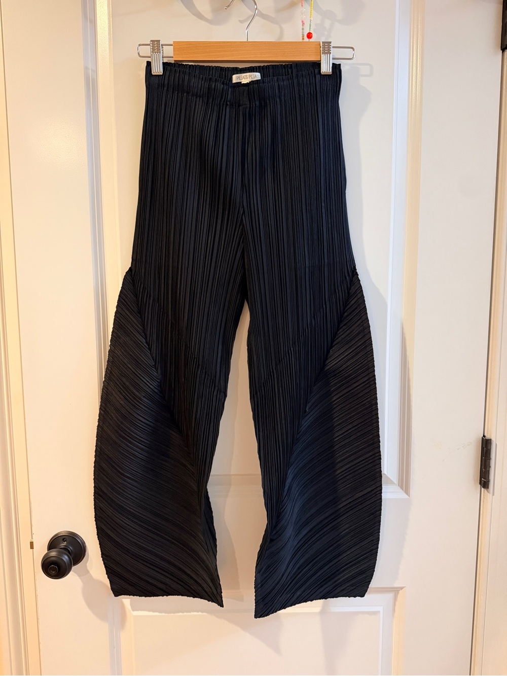 Pleats please Issey Miyake Navy Pleated Wide-Leg Pants FIRM PRICE - Picture 2 of 11